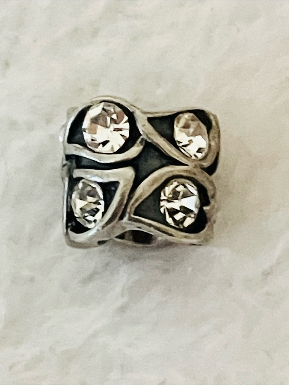 CHAMILIA STERLING SILVER 925 CLEAR CUBIC ZIRCONIA CZ CHARM BEAD